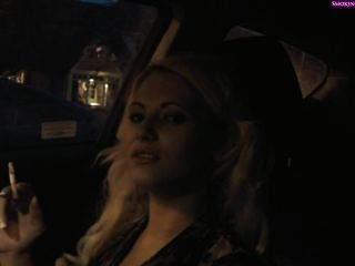 femdom leather smoking in car driving